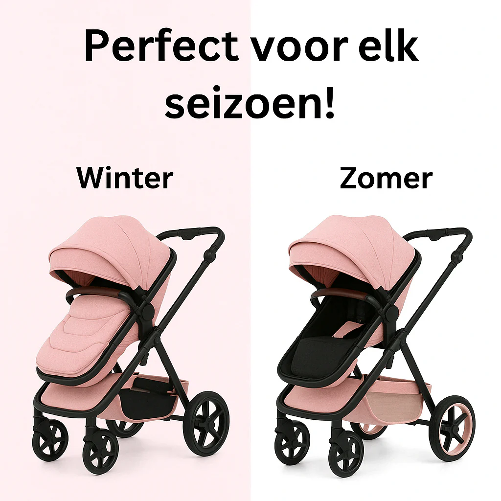 Twinky 4-in-1 Kinderwagen - Soft Pink (Buggy, Autostoel & Reisbedje in 1) - Image 3