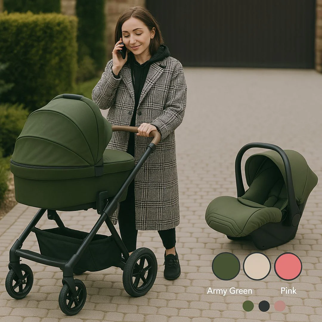 Twinky 4-in-1 Kinderwagen - Soft Pink (Buggy, Autostoel & Reisbedje in 1) - Image 4