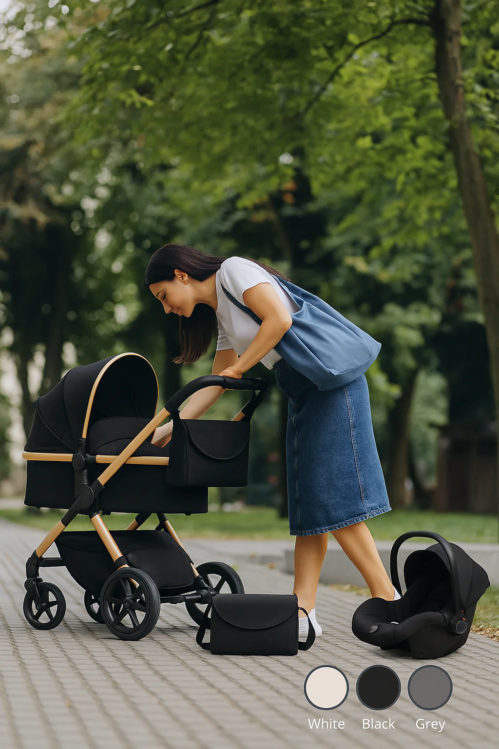 Twinky All-in-1 Kinderwagen Set - Grijs Goud - Image 8