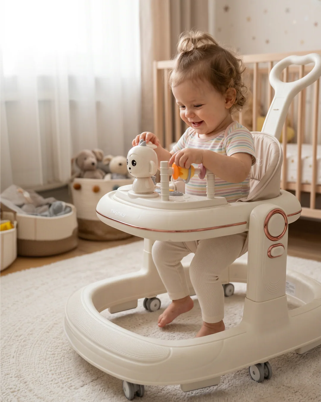 Twinky Babywalker GO - 2-in-1 Loopstoel & Loopwagen - Cream - Image 6