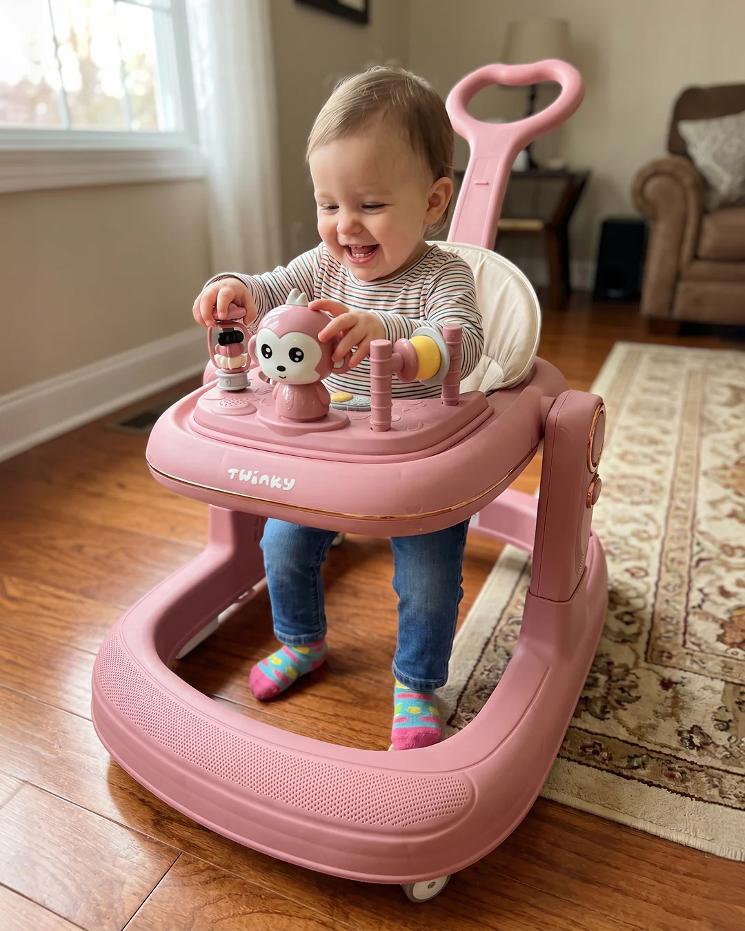 Twinky Babywalker GO - 2-in-1 Loopstoel & Loopwagen - Pink - Image 6
