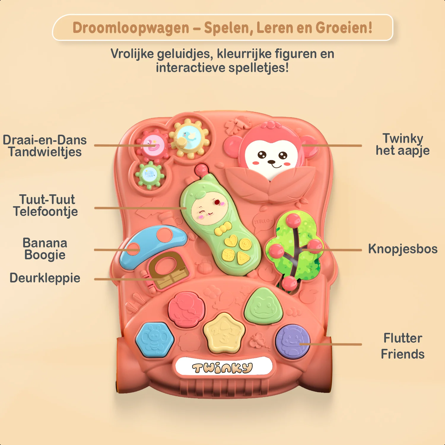 Twinky Interactieve Loopwagen - Blauw - Image 4