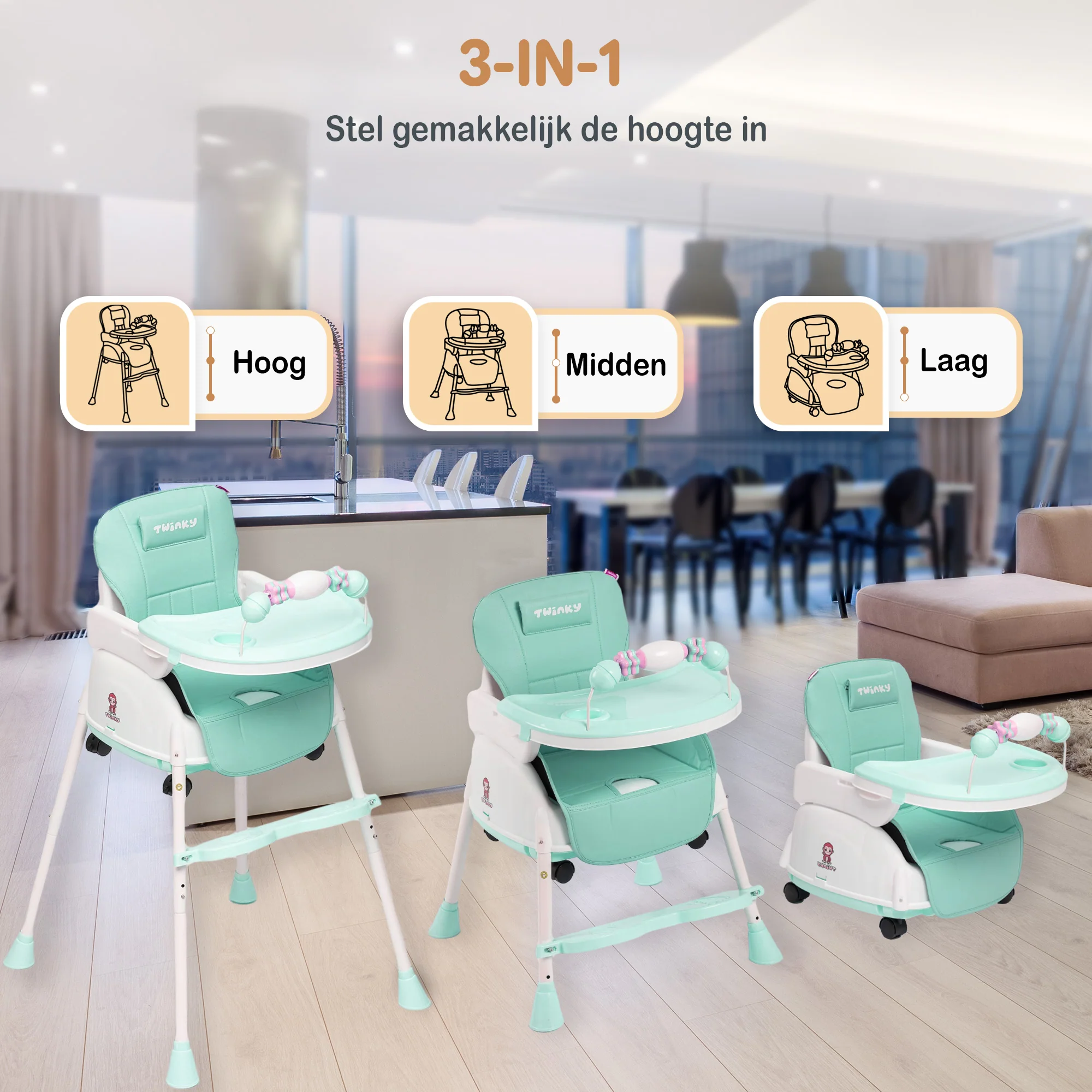 Twinky Kinderstoel - Mint Groen - Image 3
