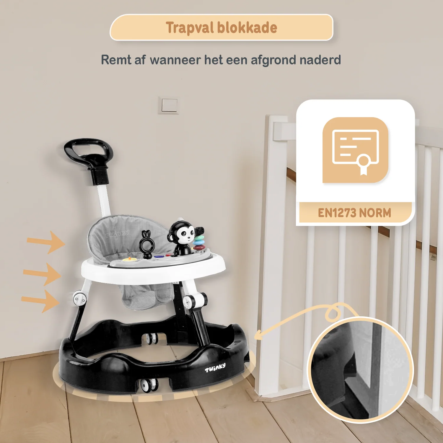 Twinky Babywalker - Loopstoel Zwart - Image 4